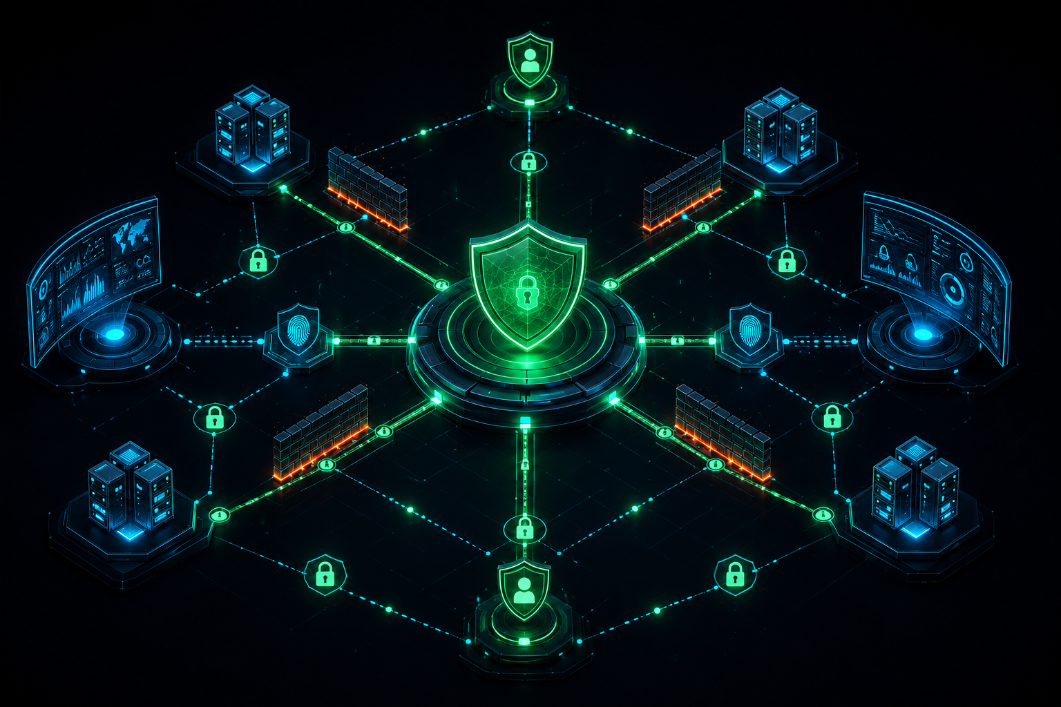 Zero trust security network architecture visual diagram